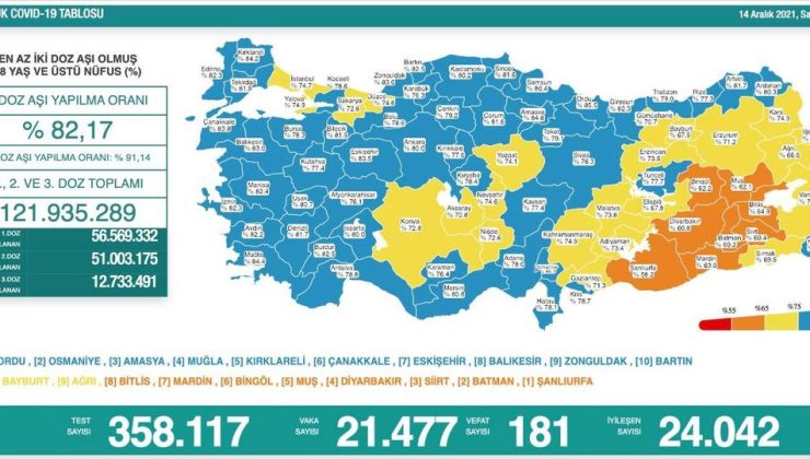 14 aralık covid-19 tablosu