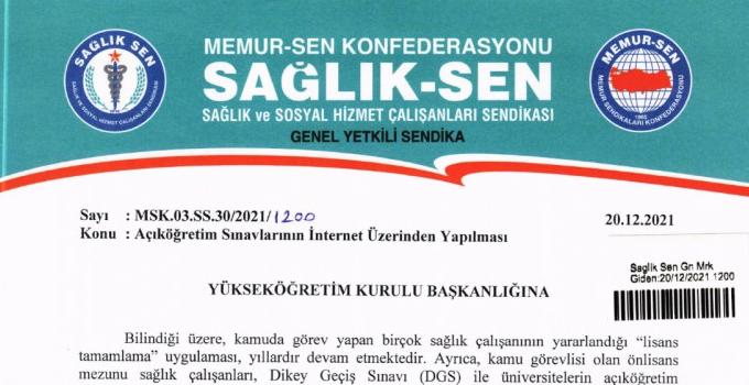 Yükseköğretim Kurulu (YÖK) Başkanlığı’na,