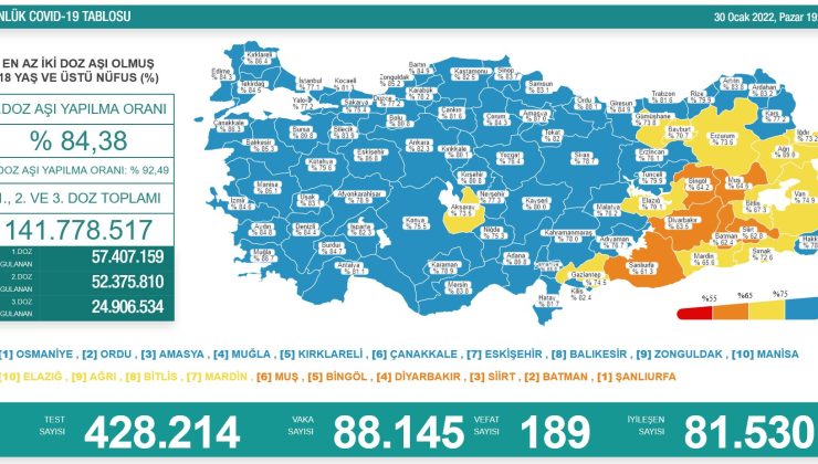 30 ocak covid-19 tablosu