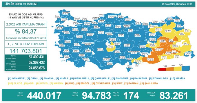 29 ocak covid-19 tablosu