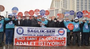 Sağlık-Sen Sağlık Bakanlığı Şubesi, Şehir Hastanesi Önünde Eylem Yaptı