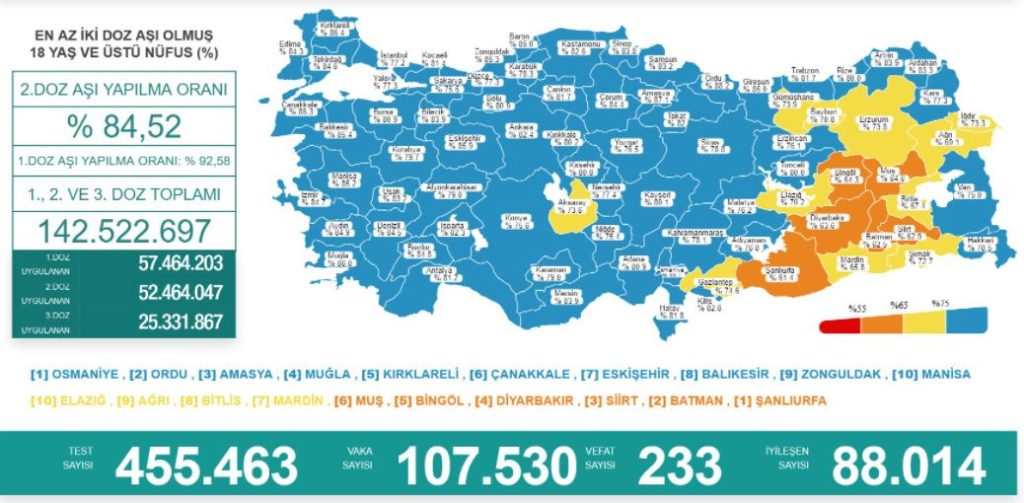 3 şubat covid-19 tablosu