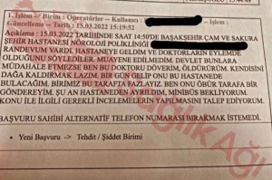 Bir Cani Eylem Yapan Doktoru Ölümle Tehdit Etti!