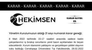 Hekim-Sen’den İş Bırakma Eylemi Kararı