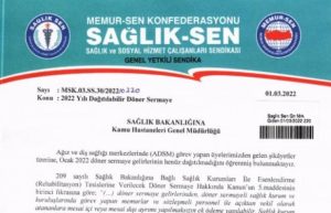 Sağlık-Sen’den Bakanlığa: “Döner Sermayeler Zamanında ve Yönetmelikte Belirlenen Oranlarda Ödensin”