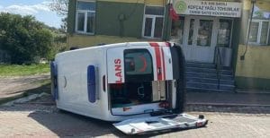 Kırklareli’nde Takla Atan Ambulans Korkuttu