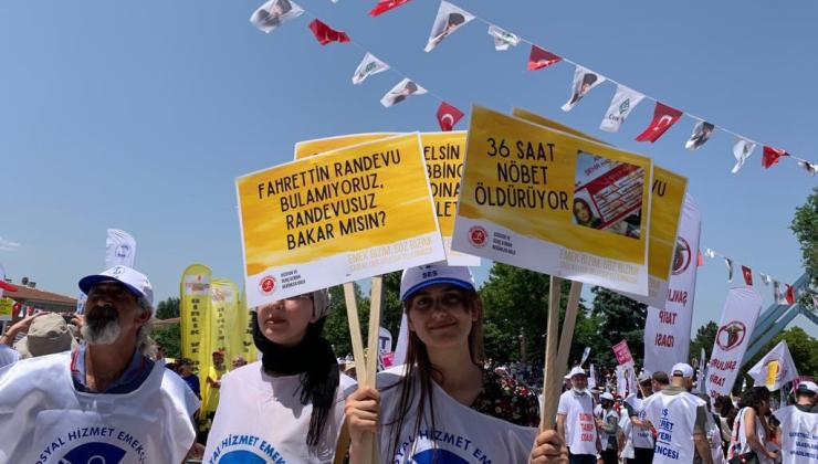 türk tabipler birliğinin çağrısıyla 27 sağlık meslek örgütü beyaz miting'e katıldı