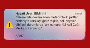 AFAD Telefonlara ‘Hayati Uyarı Bildirimi’ Gönderdi