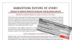 Prof. Dr. Aziz Çelik: “Memur Maaş ve Memur Emekli Aylık Artışları Hatalı Hesaplanıyor”