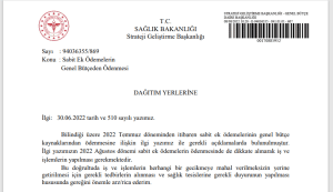 Sabit Ek Ödemelerin Genel Bütçeden Ödenmesine İlişkin Yazı Yayımlandı