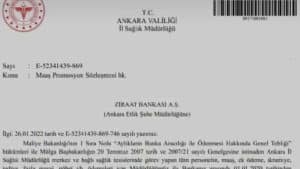 Ankara İl Sağlık Müdürlüğü, Ziraat Bankası’na Promosyon Revizesi İçin Yazı Gönderdi