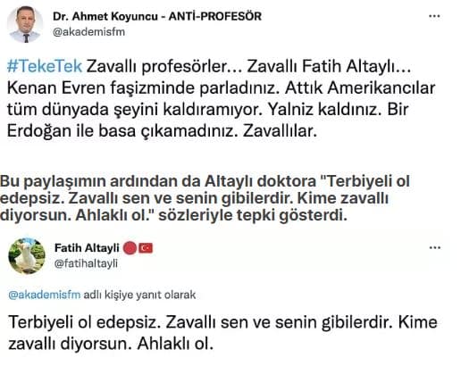 gazeteci fatih altaylı doktor takipçisine twitter'da küfür etti