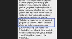 “Hemşireleri Çalıştırın, Kırbaçlayın Onları” Sözlerini Sarf Eden Başhemşireye Soruşturma