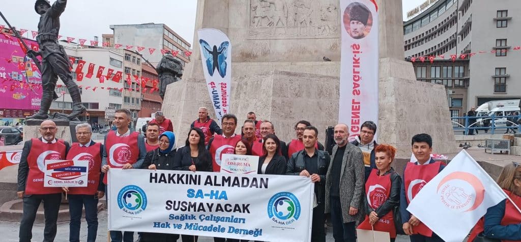 sa hader ve genel saglik is sendikasi saglik calisanlarinin hakki icin bir araya geldi