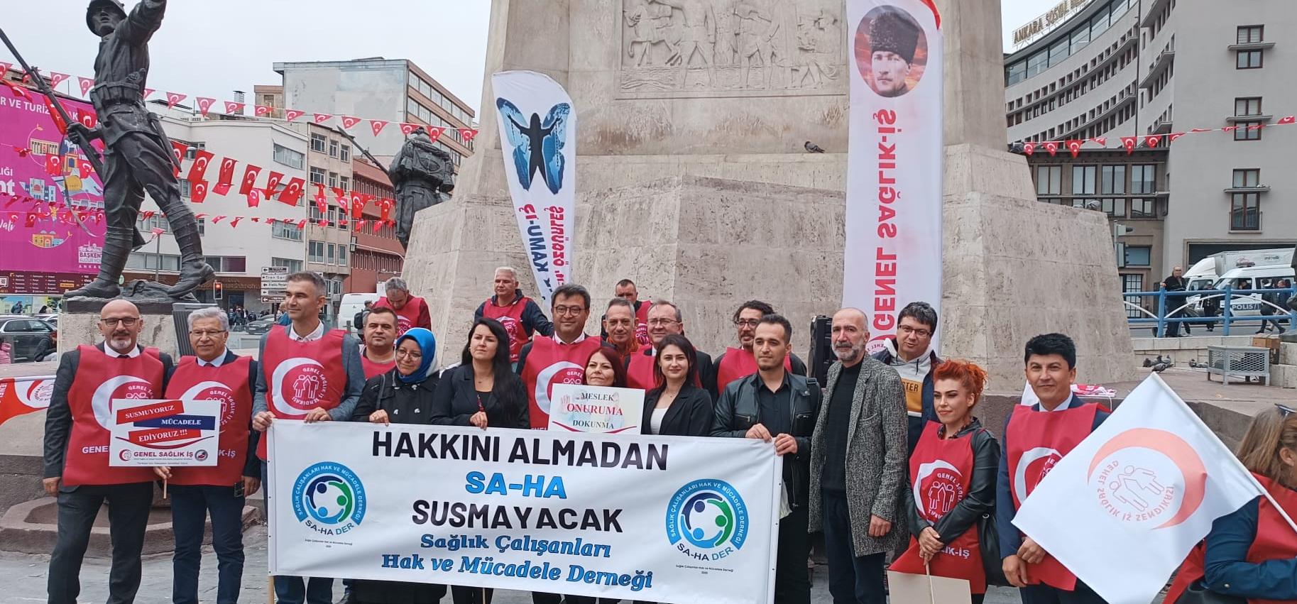 sa hader ve genel saglik is sendikasi saglik calisanlarinin hakki icin bir araya geldi