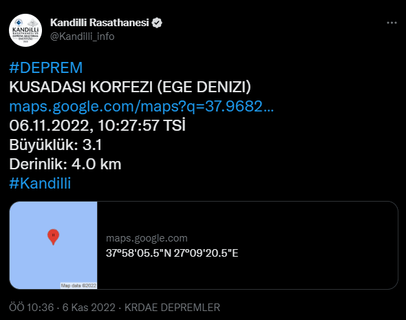 İzmir'de Deprem mi Oldu? 6 Kasım 2022