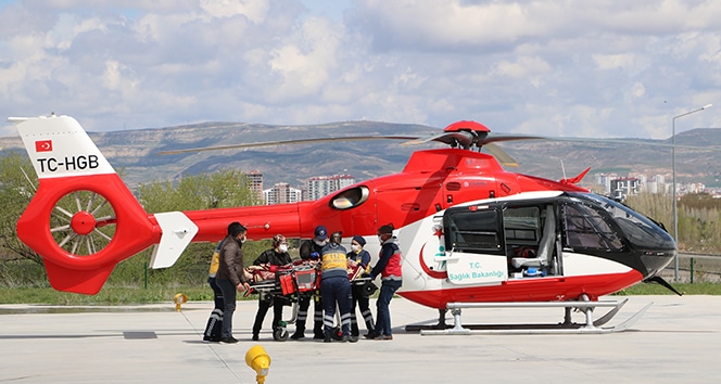 trabzonda ambulans helikopterle