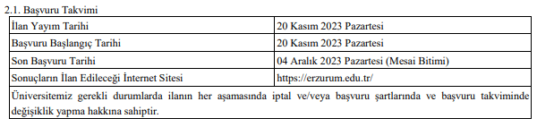 erzurum teknik üniversitesi sözleşmeli personel alacak