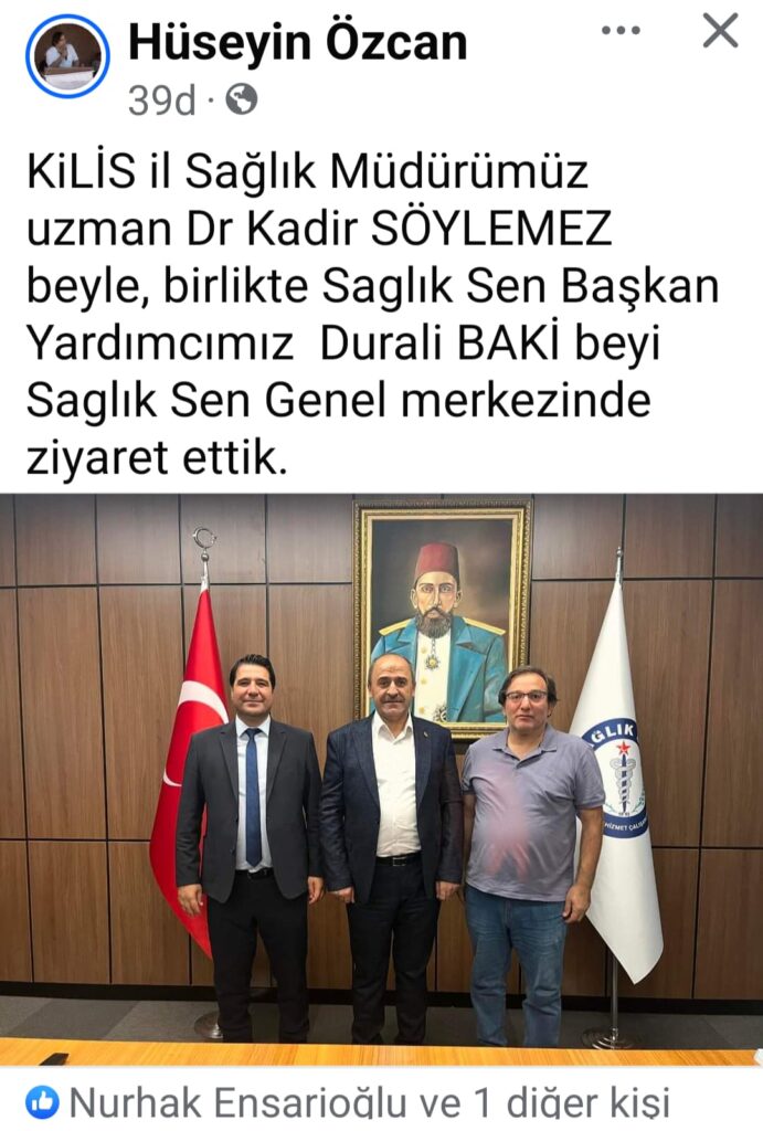 kilis i̇l sağlık müdürü i̇cazet almaya mı geldi?