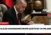 valiler kararnamesi resmi gazete'de yayımlandı