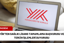 yök'ten sağlık lisans tamamlama başvurusu ve tercih i̇şlemleri duyurusu