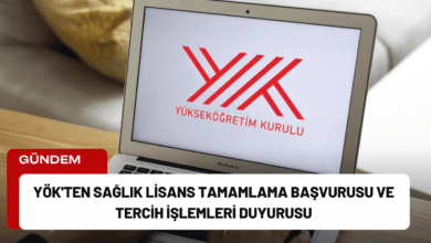 yök'ten sağlık lisans tamamlama başvurusu ve tercih i̇şlemleri duyurusu