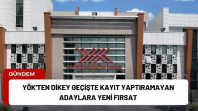 yök'ten dikey geçişte kayıt yaptıramayan adaylara yeni fırsat