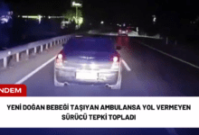 yeni doğan bebeği taşıyan ambulansa yol vermeyen sürücü tepki topladı