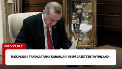 19 ekim 2024 tarihli atama kararları resmi gazete'de yayımlandı