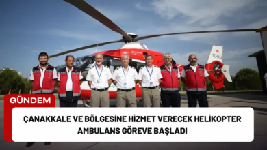 çanakkale ve bölgesine hizmet verecek helikopter ambulans göreve başladı