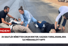 24 saatlik nöbetten çıkan doktor, kazada yaralananlara i̇lk müdahaleyi yaptı