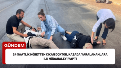 24 saatlik nöbetten çıkan doktor, kazada yaralananlara i̇lk müdahaleyi yaptı