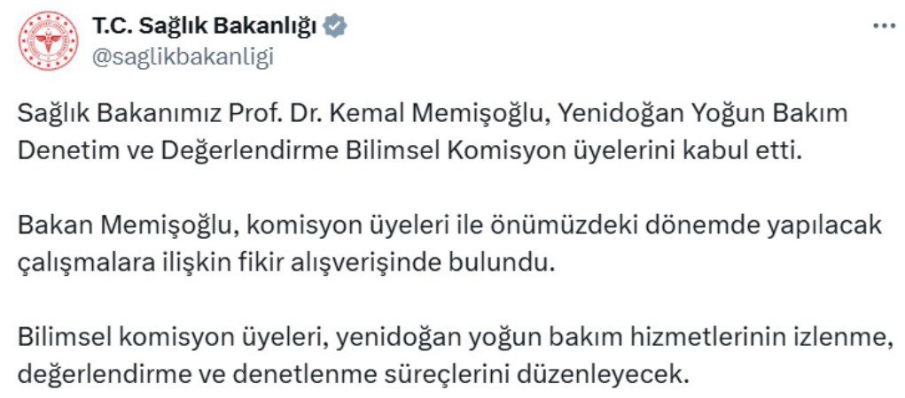 bakan memişoğlu, yenidoğan yoğun bakım komisyon üyeleriyle bir araya geldi