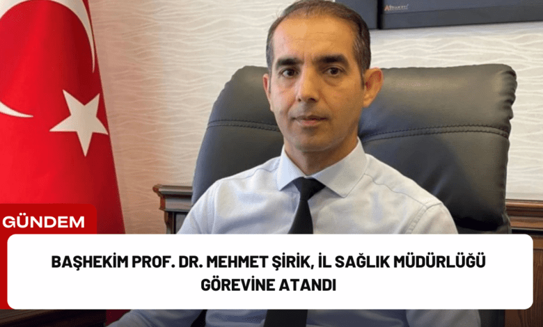 başhekim prof. dr. mehmet şirik, i̇l sağlık müdürlüğü görevine atandı