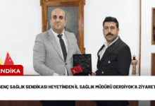 genç sağlık sendikası heyetinden i̇l sağlık müdürü derdiyok'a ziyaret