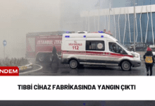 tıbbi cihaz fabrikasında yangın çıktı