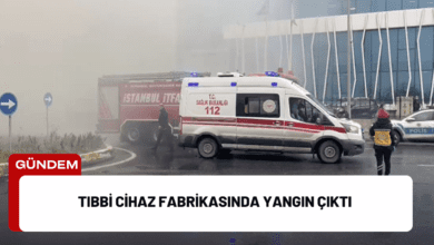 tıbbi cihaz fabrikasında yangın çıktı