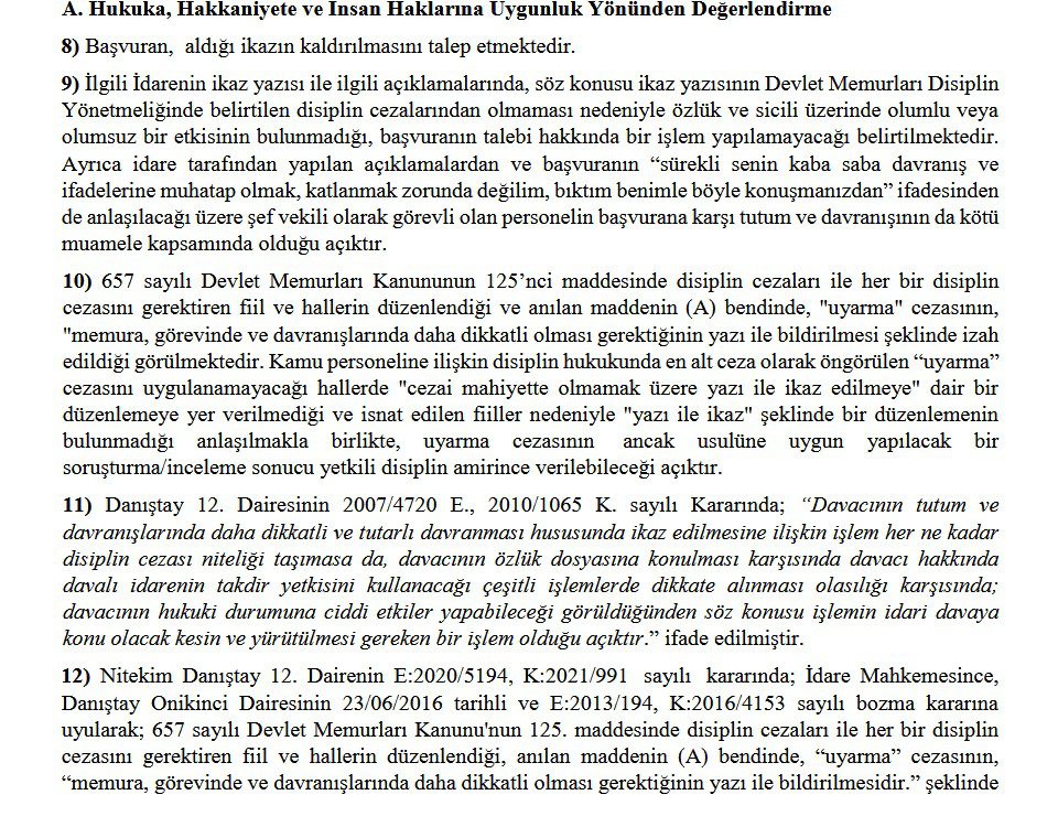 kdk: memura verilen i̇kaz yazıları hukuka aykırıdır