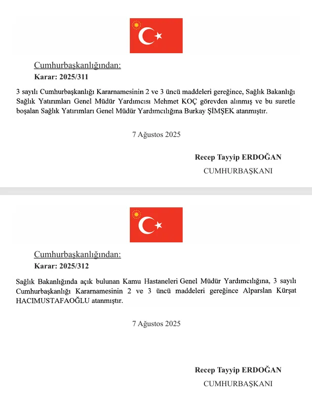 Sağlık Bakanlığında Üst Düzey Görev Değişiklikleri Sağlık Bakanlığında Üst Düzey Görev Değişiklikleri