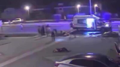 Balıkesir’in Edremit ilçesinde sabah saatlerinde meydana gelen trafik kazasında, kaldırıma