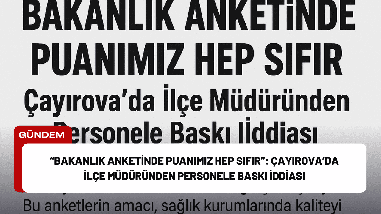 “Bakanlık Anketinde Puanımız Hep Sıfır”: Çayırova’da İlçe Müdüründen Personele Baskı İddiası