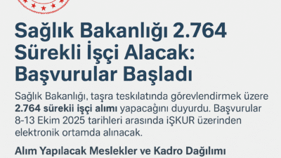 Sağlık Bakanlığı, taşra teşkilatında görev yapmak üzere 2.764 sürekli işçi