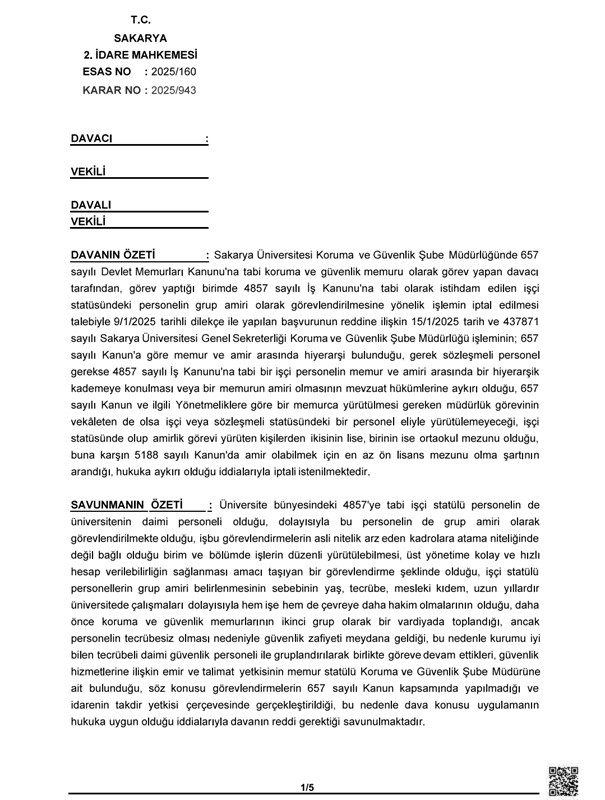 Yargıdan Emsal Nitelikte Karar: İşçi, Memurun Amiri Olamaz!