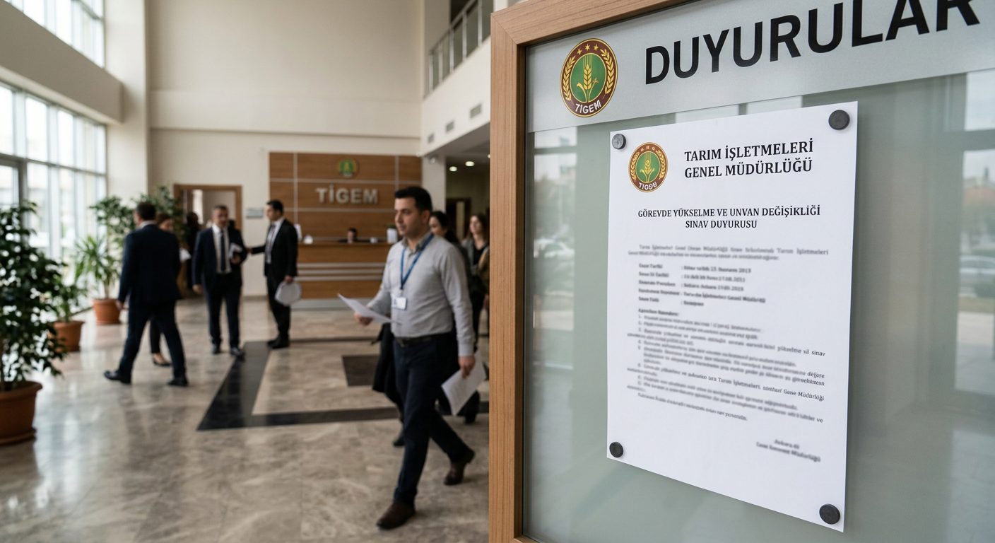 TİGEM Görevde Yükselme ve Unvan Değişikliği Sınav Duyurusu Yayımlandı TARIM İŞLETMELERİ GENEL MÜDÜRLÜĞÜ - GÖREVDE YÜKSELME VE UNVAN DEĞİŞİKLİĞİ SINAV DUYURUSU