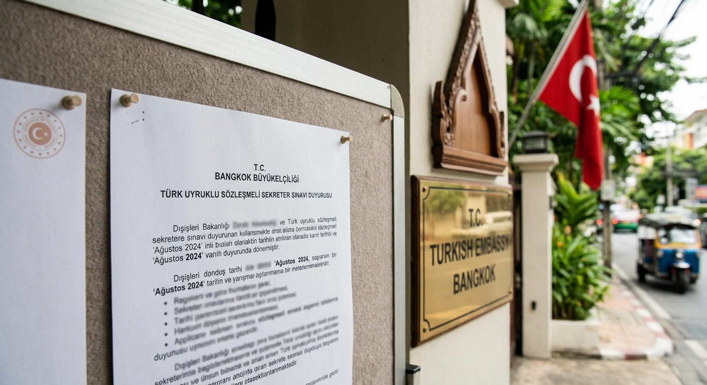 DIŞİŞLERİ BAKANLIĞI - T.C. BANGKOK BÜYÜKELÇİLİĞİ TÜRK UYRUKLU SÖZLEŞMELİ SEKRETER SINAVI DUYURUSU