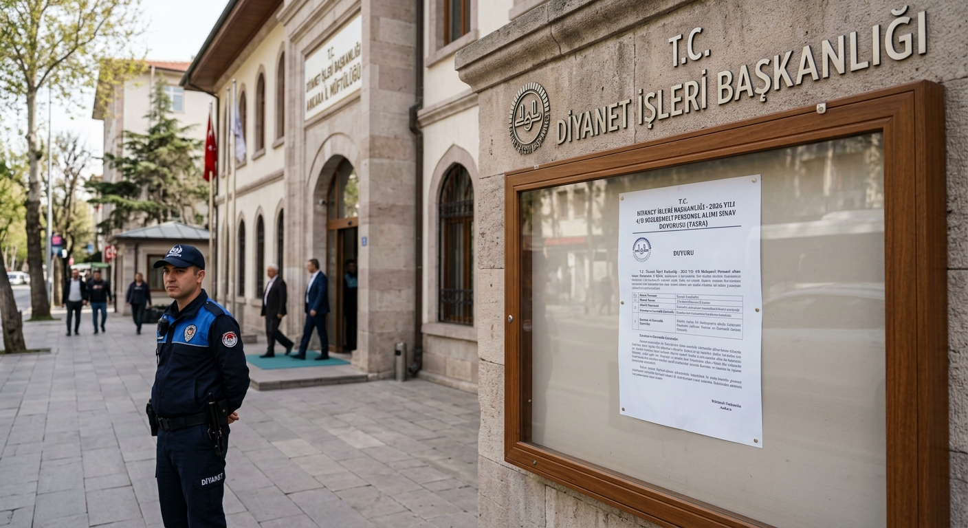 DİYANET İŞLERİ BAŞKANLIĞI - 2026 Yılı 4/B Sözleşmeli Personel (Destek Personeli, Koruma ve Güvenlik Görevlisi) Alımı Sınav Duyurusu (Taşra)