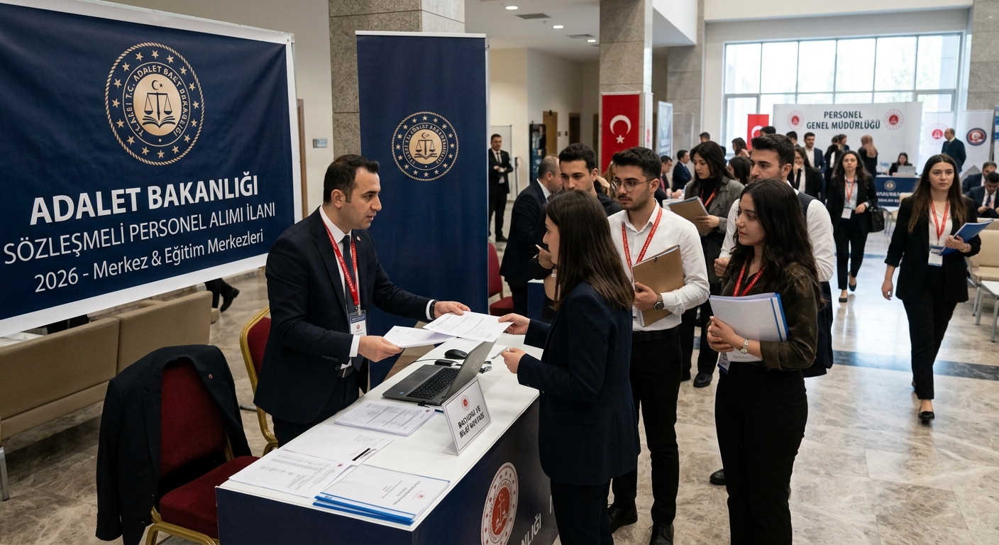 Adalet Bakanlığı 2026 Sözleşmeli Personel Alımı İlanı ADALET BAKANLIĞI - 2026-Bakanlığımız Merkez Teşkilatı ve Personel Eğitim Merkezi Müdürlükleri ile Adli Destek ve Mağdur Hizmetleri Müdürlüklerinde Çalıştırılmak Üzere Sözleşmeli Personel Alımı İlanı