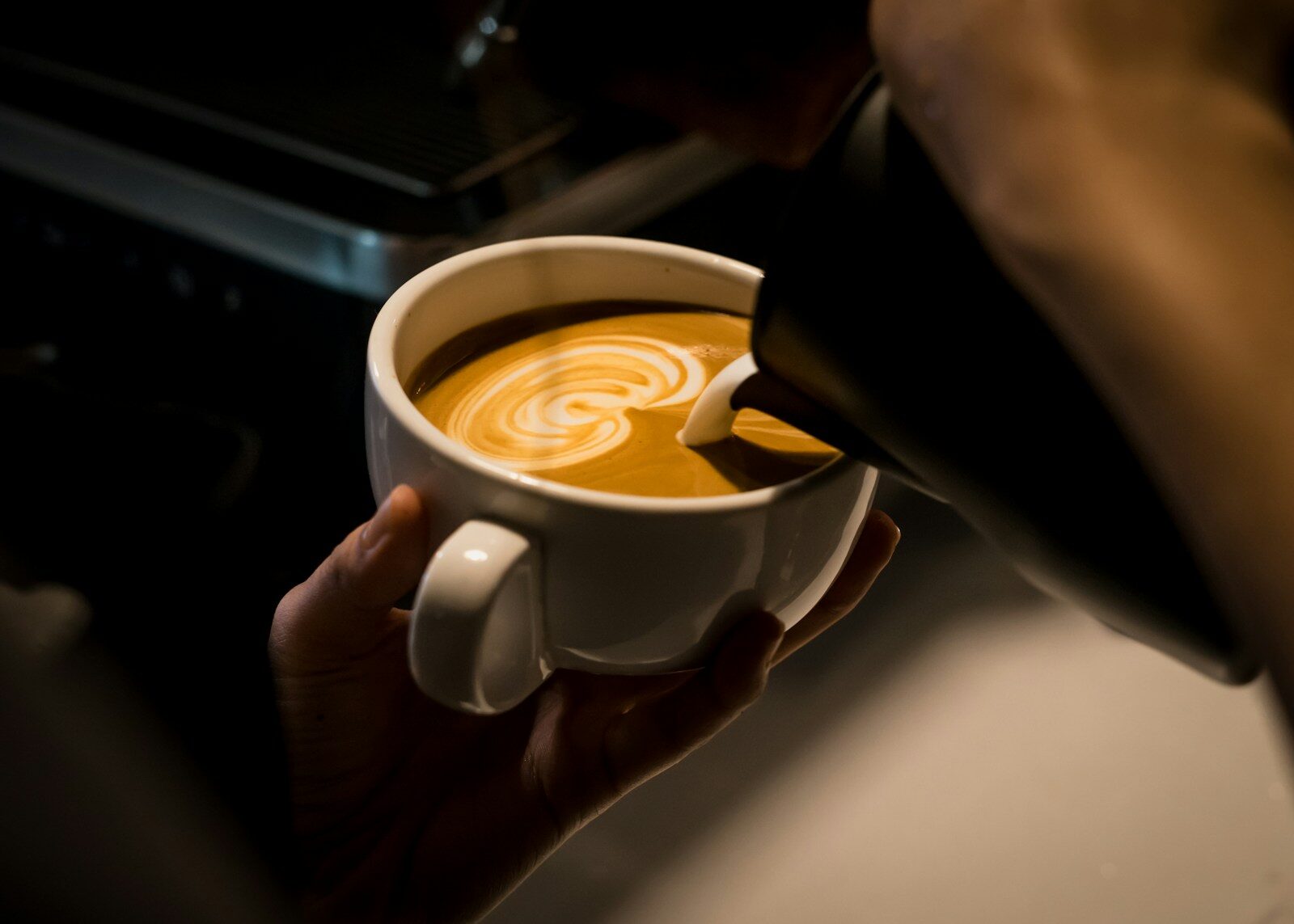 white ceramic cup