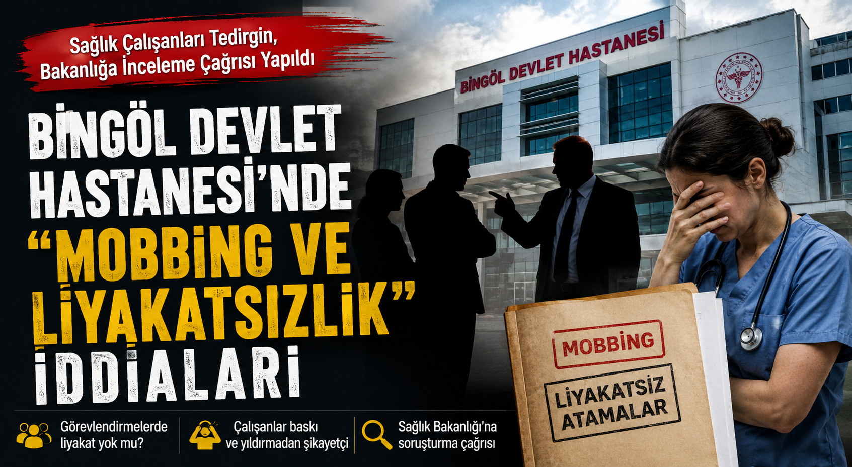 Bingöl Devlet Hastanesi'nde "Mobbing ve Liyakatsizlik" İddiaları: Sağlık Çalışanları Tedirgin, Bakanlığa İnceleme Çağrısı Yapıldı