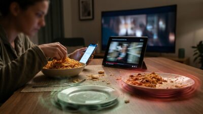 Uzmanlar, yemek sırasında televizyon izlemek veya telefonla ilgilenmenin farkında olmadan